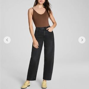 SPANX Women's Barrel Leg Black Jeans size XSMALL